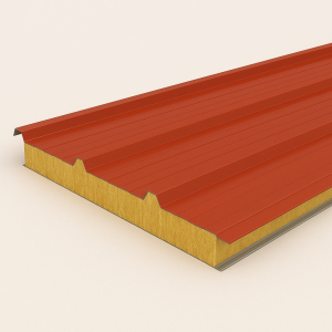 Кровельная сэндвич-панель МВ 100х1000(1000) мм транспортный красный в наличии в Омске